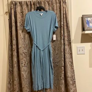 Blue shirt sleeve dress